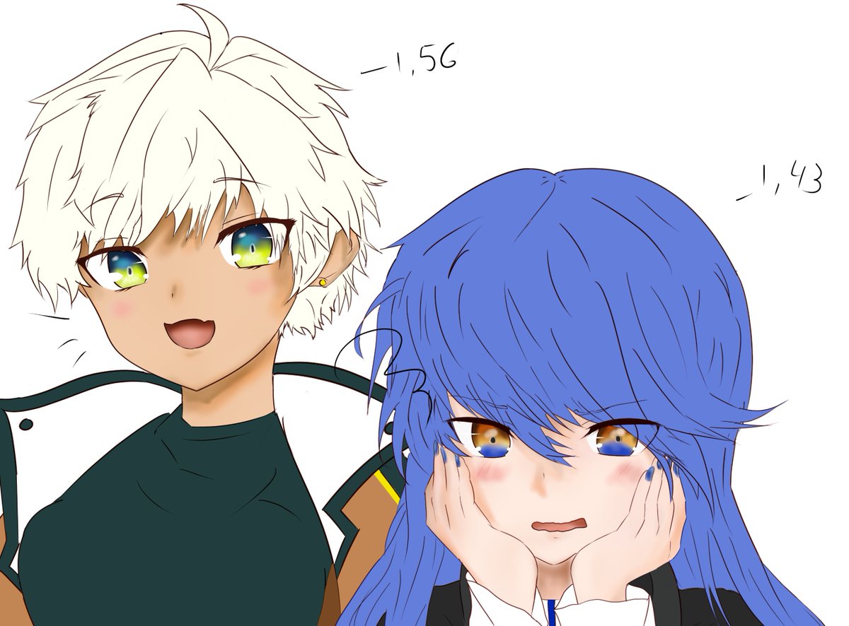 JikkenNuryken's tweet photo. Day 23 — Gender Swap.
Female version of Mammon and Levi.

Levi-chan so kawaii (*´∀`*)

(Should I try to draw the rest? I don't usually draw female characters...)

#OBEYMEmber #obeymemammon #obeymeleviathan https://t.co/a788oUyZ80