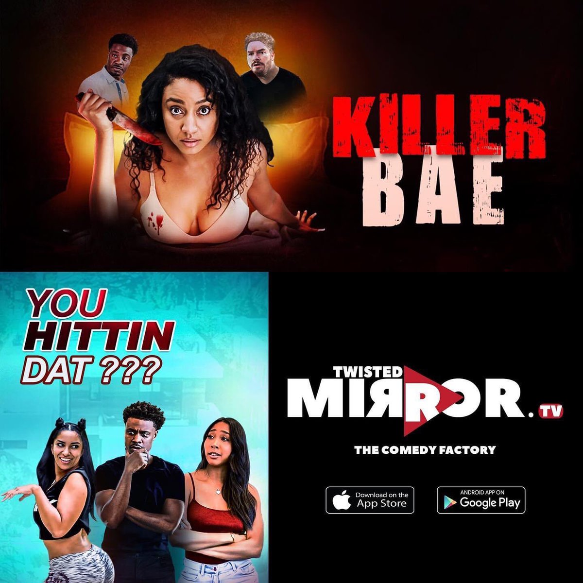 twistedmirrortv's tweet photo. Thrilled to present you our #BlackFilmsMatter category on @twistedmirrortv βπΏ π₯
Check out @juhahnjones ' #series #Youhittindat & #killerbae on our Apps (iOS & Android) or on our platform https://t.co/IuPOY1a7ZJ
#BLM #Comedy #series #standupcomedy https://t.co/CABhW7yb2H