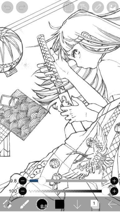 これは今やってる絵の線画
久しぶりにつけペンつかった 