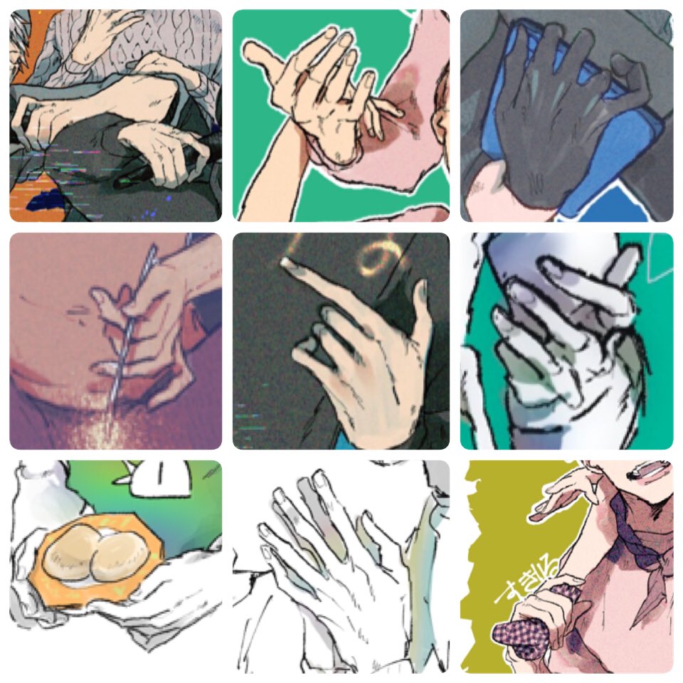 最近描いた絵の手たち気に入ってるので見てほしい 2枚目は過去絵のお気に入り手 