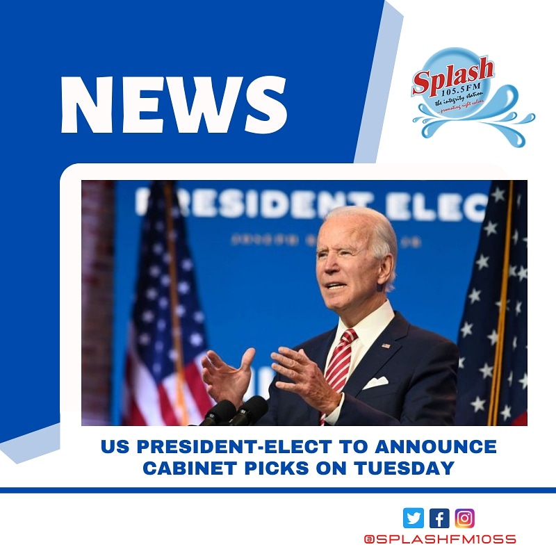 SplashFM1055's tweet photo. US President-elect to announce cabinet picks on Tuesday
Read details on www.splashfm1055
#uspresidentelect
#joebiden
#cabinet
#uspresident
#splashnews
#splashfm1055 https://t.co/sg1qFKndyu