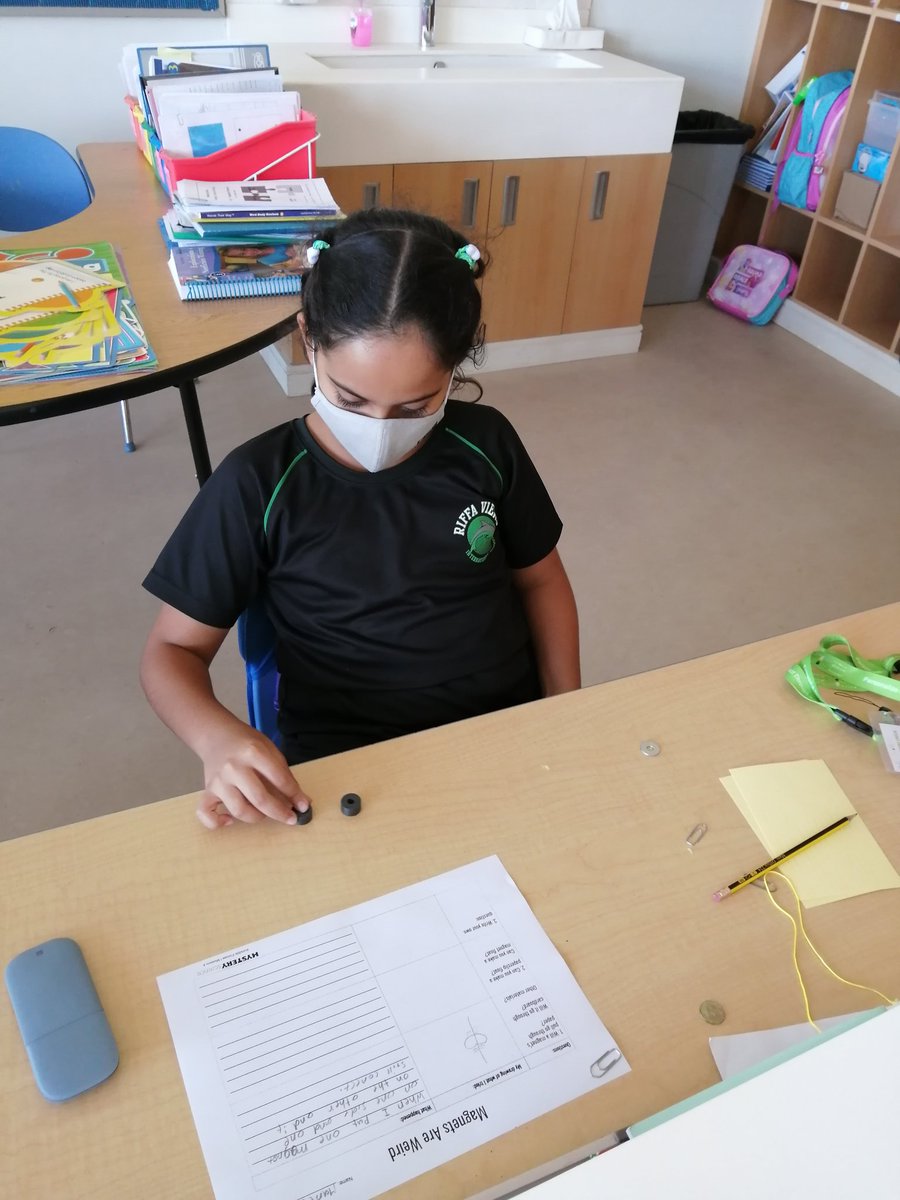 dlloyd_edu's tweet photo. 3rd graders @rvis_bh exploring magnets in our @MysterySci unit about force and motion. They loved experimenting with different materials to see what their magnets can do. #rvisionaries #issed @ISSCommunity https://t.co/yOsDOTJydl