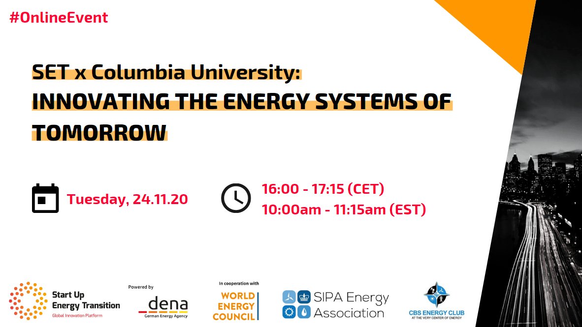 WECouncil's tweet photo. Wondering how to challenge traditional energy systems? Join us and three innovative #SET100 start-ups tomorrow at 15:00 GMT for our free event 'Innovating the Energy Systems of Tomorrow.' RVSP 👉 https://t.co/dDBlJw9PoU https://t.co/f6RBo2qawr