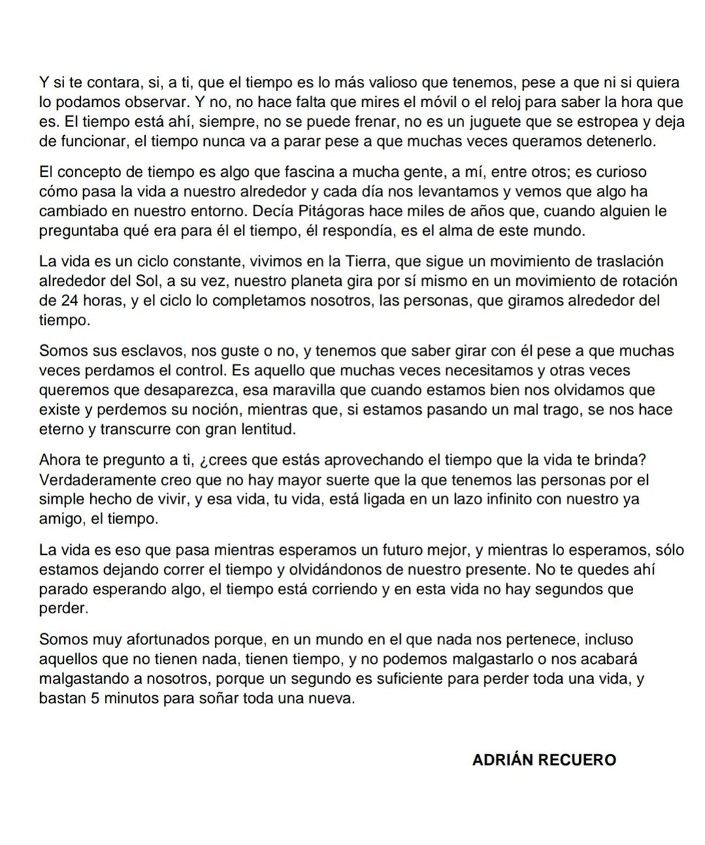 adrianrl33's tweet photo. Ayer reflexionando un poco me entraron ganas de hablar sobre el tiempo, algo a lo que no le damos todo el valor que merece. Si tienes tiempo te invito a leerlo y a que lo compartas si te ha gustado, se agradece!!! https://t.co/c6LKEf5cYD