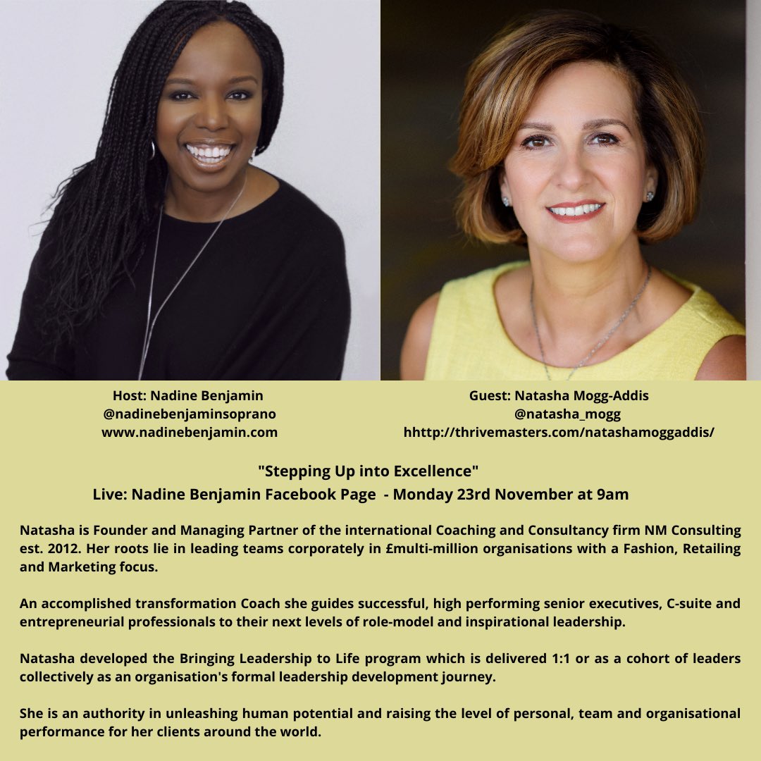 NadinBenjamin's tweet photo. Wow!! What a session this morning - not to be missed with Transformational Leadership Coach Natasha Mogg-Addis @CHPCoach - catch it here: https://t.co/huac9X4oAJ #leadership #transformation #coach #inspiration #highperformance #BeTheChange #corporate #safeathomesessions #leader https://t.co/6CWsT9tlBJ
