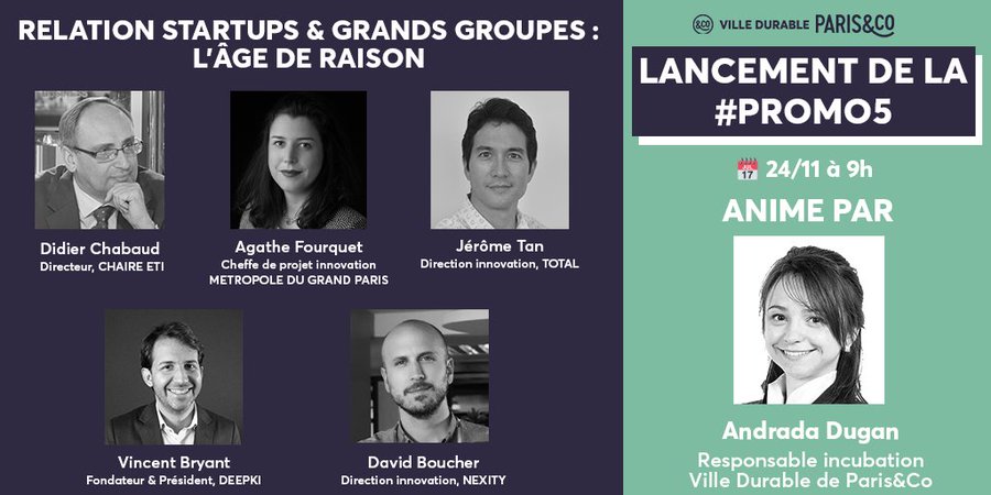 Paris_and_Co's tweet photo. #Evenement Découvrez les grandes tendances de l'innovation urbaine lors du #LancementPromo5 de l'incubateur @villedurable ! 🥳On vous attend nombreux demain à 9h : 👉https://t.co/qozVIs8PFe https://t.co/C34KQJfDR2