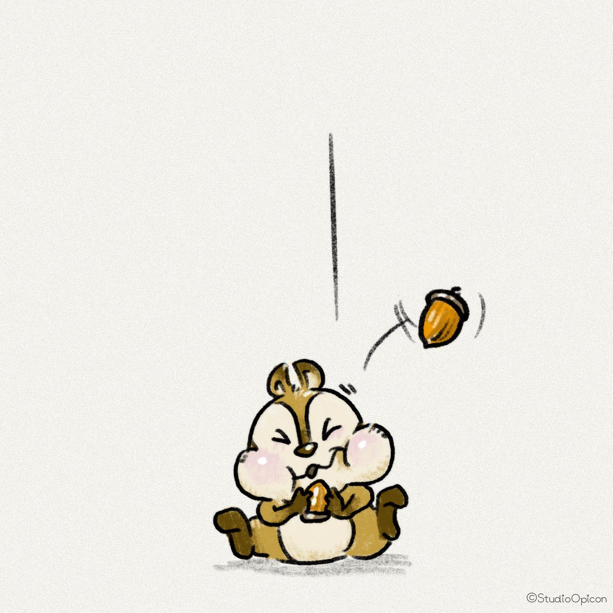 Studioopicon って イラスト アート 絵 キャラクター リス どんぐり ドングリ ナッツ 秋 動物イラスト 和み系キャラ ゆるいイラスト Illustration Art Drawing Character Squirrel Nuts Autumn Fall Animalillustration