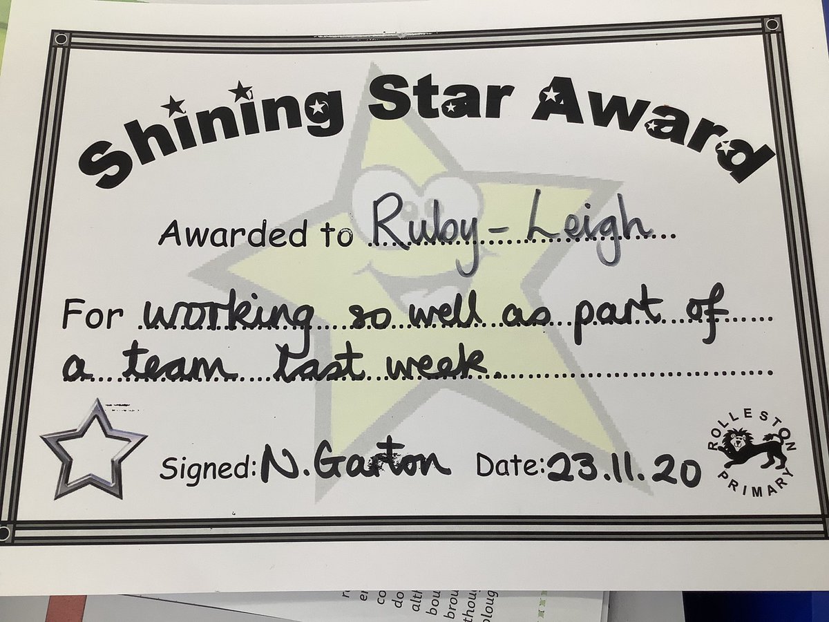MsGartonRPS's tweet photo. Well done Ruby-Leigh for being this week’s shining star! https://t.co/5ZbVM7MF47