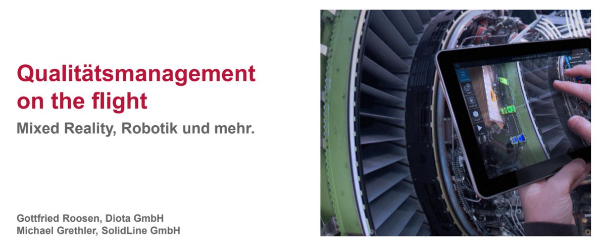 Meet our speakers Gottfried Roosen (Diota) and Michael Grethler (SolidLine) talking on “Qualitätsmanagement on the flight - Mixed Reality, Robotik und mehr” at 3DEXPERIENCE Conference 26.-27.11.2020 at 12:15h at SOLIDLINE booth. Register free
events.3ds.com/de/eurocentral…