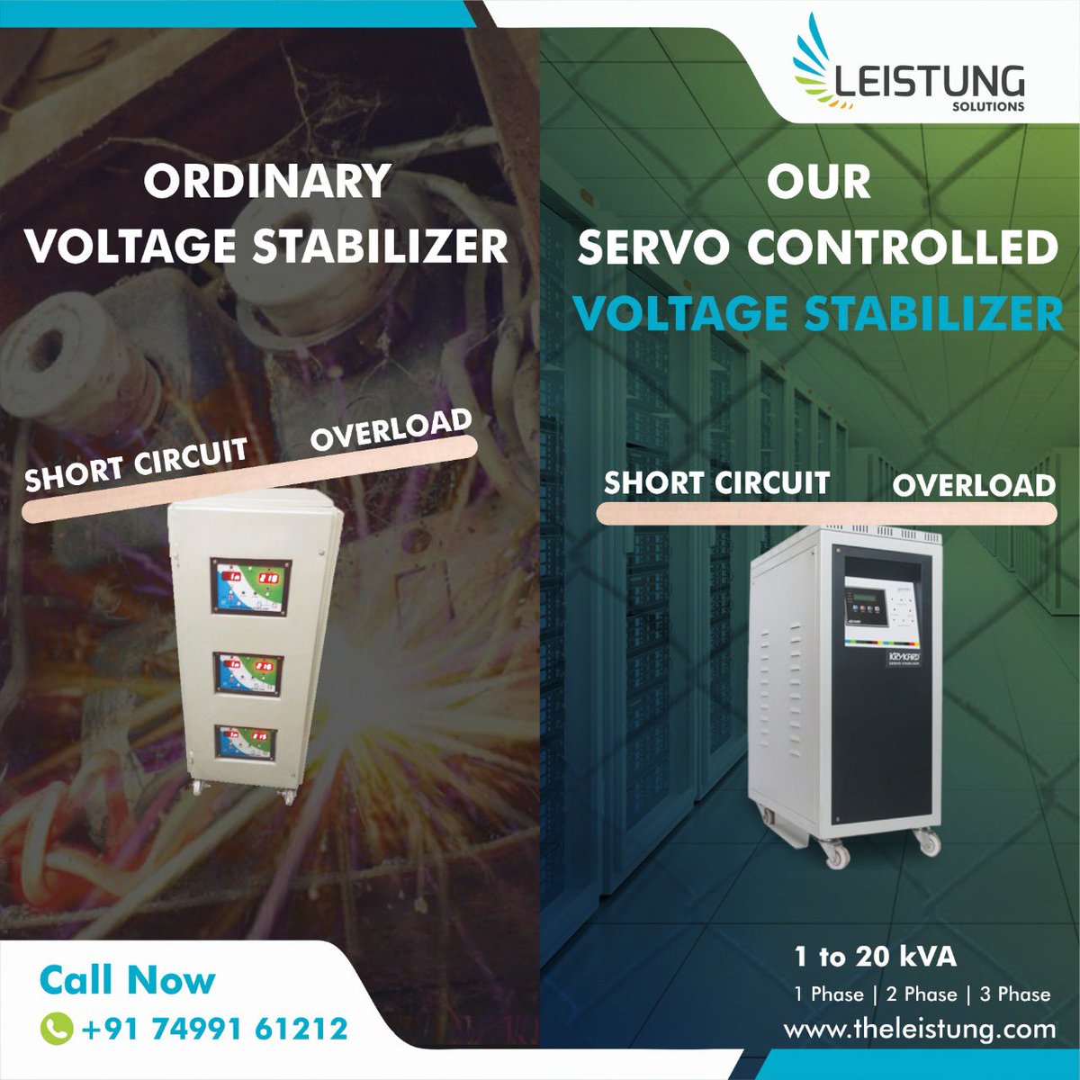 Ordinary voltage stabilizer vs Our servo controlled voltage stabilizer. 

#voltage #stabilizer #voltagestabilizer #voltagestabilizers #voltagestabiliser 
#ups #upssystems #power #voltagestabilizers #LeistungSolutions #Education, #Data #Center #leistungsolutions #goa