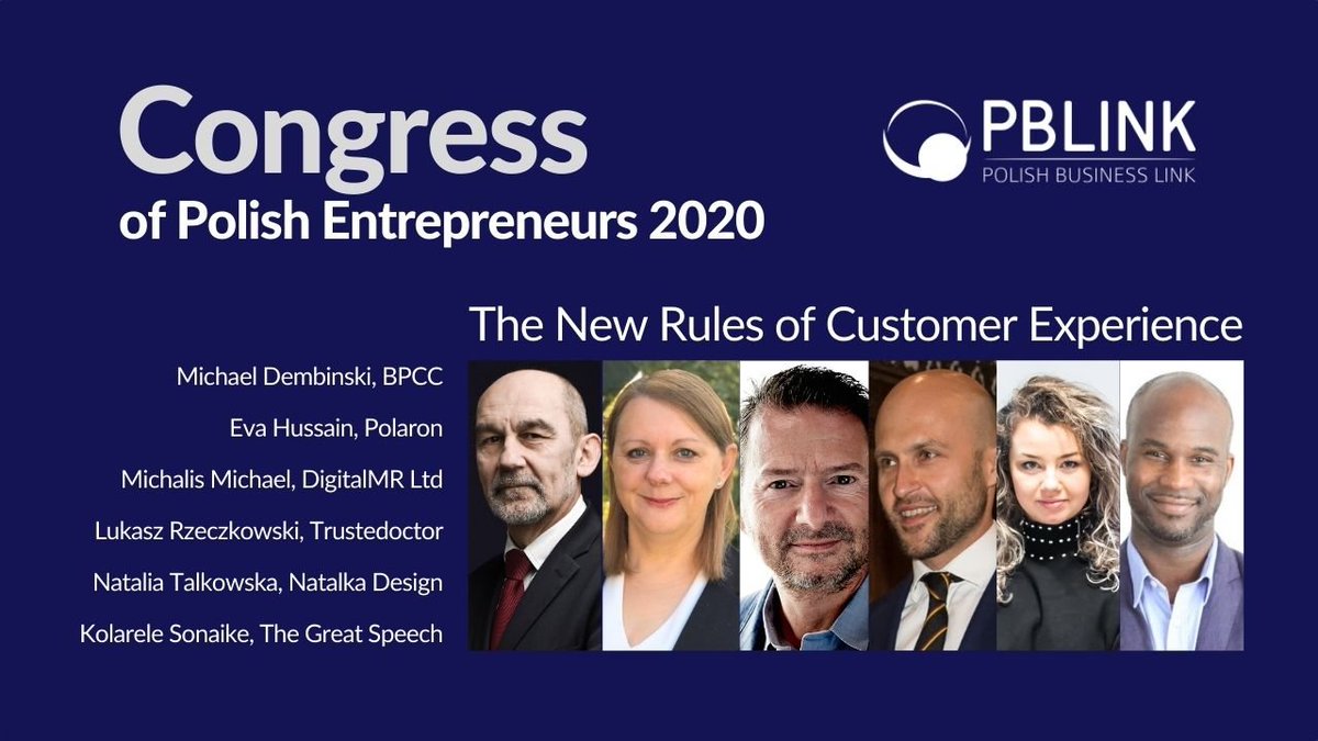 pb_link's tweet photo. Knowing what your customers want, is your 'make or break' challenge.
Meet speakers at Congress of Polish Entrepreneurs 26.11.2020 @policies4poland Eva Hussain @DigitalMR_CEO @LukeRzeczkowski @NatiTal @greatspeechco
Book https://t.co/L9mVO37Ga3
#CongressPL https://t.co/Y35uT1gYVh