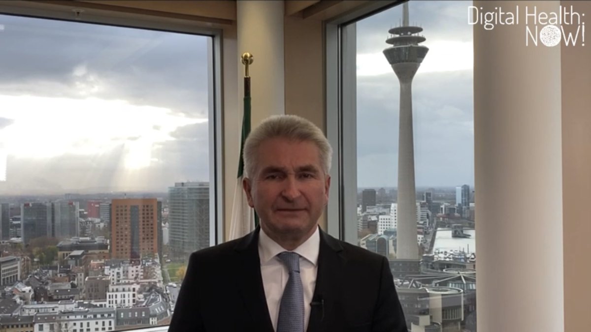 MichaelReiterPR's tweet photo. „Wenn nicht jetzt, wann dann“: @a_pinkwart bei #DigitalHealthNOW. Die #COVID19-Krise zeigt klar die Vorteile der #digitalen #Gesundheitsversorgung / bei Ausbruchssteuerung + Versorgungsmanagement, zB durch vorgezogenes #VirtuellesKrankenhausNRW. https://t.co/abttarxGNE