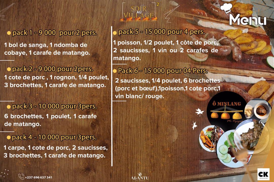 leminlang's tweet image. #SoirAuVillage🔥

Les choses se peaufinent...

Découvrez le menu spécial de cette 2ème édition de votre événement tant attendu.

Donnons nous rdv le 28/11 à partir de 18H au restaurant le Minlang mi ngogue situé en face de La Chapelle Mvog Ada.

#SAV2
#Abantu