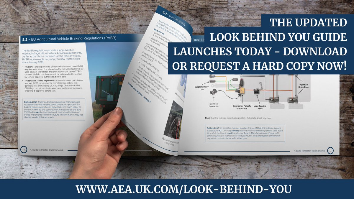 #FarmSafety is paramount!

Incidents sadly happen but you can reduce the chances by selecting the right equipment and keeping it well-maintained.

The new #LookBehindYou guide is here to help, with a technical overview of tractor-trailer braking systems: bit.ly/AEA_LookBehind…