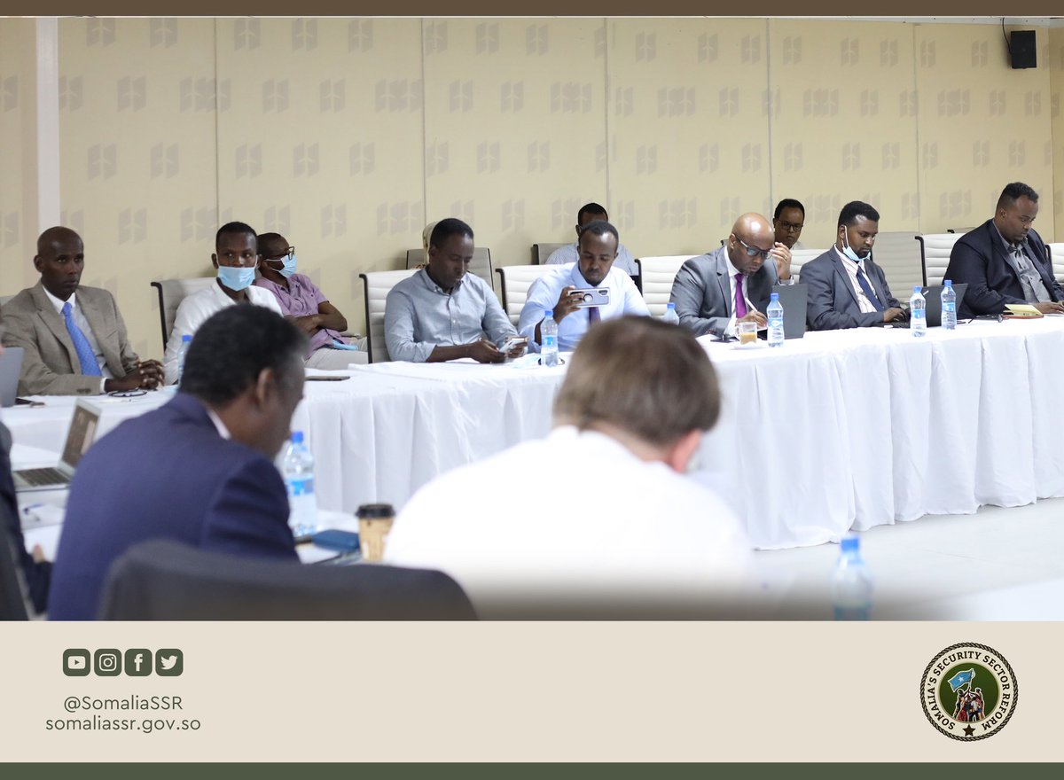 Representatives from the FGS, FMS, Donors &amp; the UN attended the Programme Steering Committee of the joint UN Security Sector Governance Programme convened in #Mogadishu to discuss important reforms &amp; the future of the programme #JSSGP #SSR