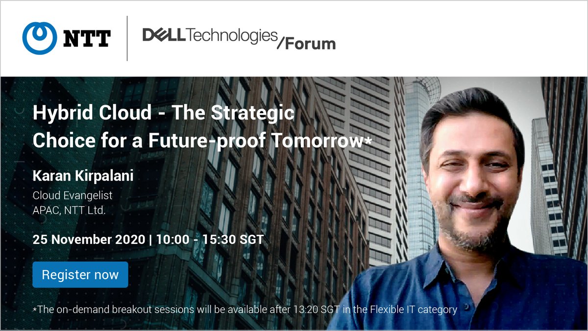 nttdata_inc's tweet photo. Visit our virtual showcase at @DellTech Forum on 25 November. Tune in to the on-demand session by Karan Kirpalani, as he shares insights on how #HybridCloud can help you accelerate #digitaltransformation. https://t.co/gKVnn5NFQY #DellTechSA #DellTechForum #NTTLtdAPAC https://t.co/Qy5OQjv8CT