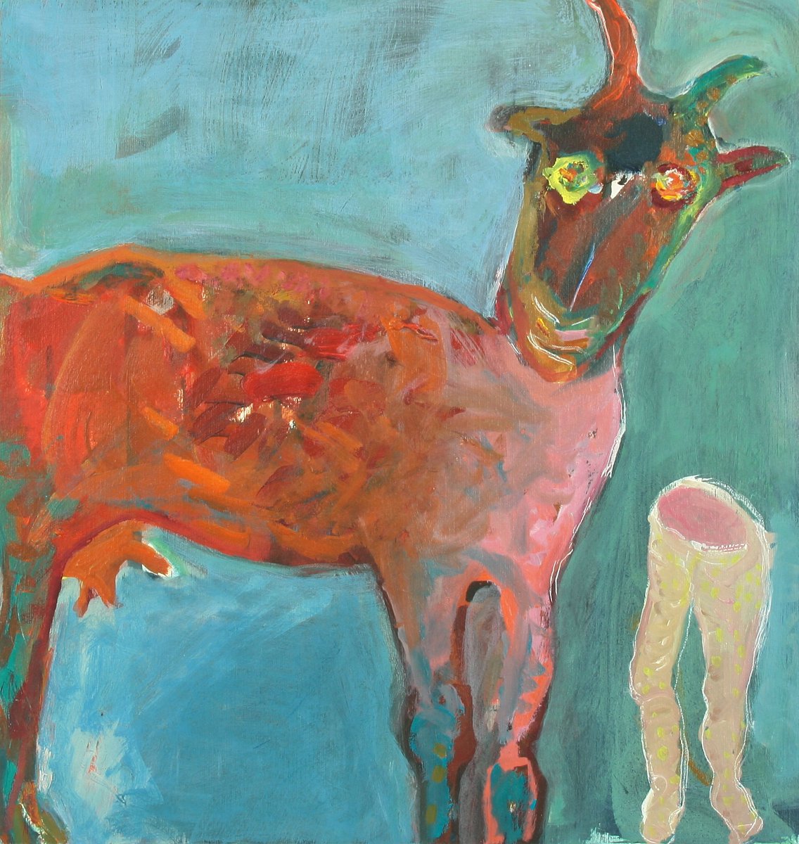 1 𝒄𝒓𝒆́𝒂𝒕𝒆𝒖𝒓, 1 𝒐𝒆𝒖𝒗𝒓𝒆
Kathrin Racz (1956-)
Ancienne institutrice, elle dessine des croquis d'objets du quotidien avant d'expérimenter la peinture à l'huile et de développer une écriture plus personnelle et expressive. En 2003, elle se consacre à la création.