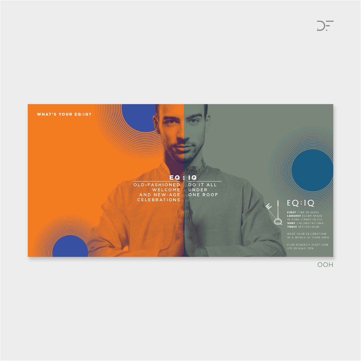 InDesignFoundry's tweet image. For the primarily outdoor-focussed launch campaign of EQ:IQ, the event space at Hyatt Regency Pune, we paired striking imagery with smart copy that showcased how a series of diverse celebrations (EQ) can be held “under one roof” (IQ)

#EQIQ #Hyatt #OutdoorMarketing #DesignFoundry