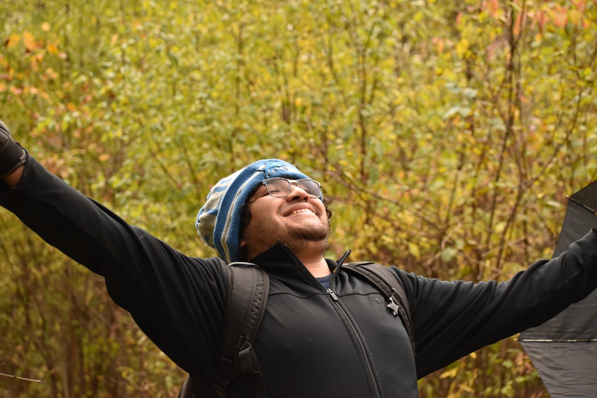Irving_Mejia_'s tweet photo. Christian Miguel, 24, is happy to see the skies clearing up during his walk at Independence Oaks in Clarkston, MI. He had just clocked out of work and was excited at the sight of the sun. (WSUpj/Irving Mejia-Hilario) #Comm2280 #featurephotography #photojournalism @intro2pj https://t.co/nTpSFC2jqr