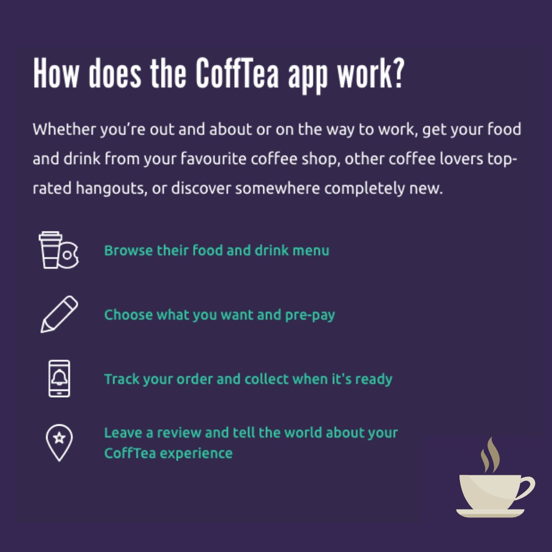 WeAreCofftea's tweet photo. In the current pandemic, waiting in a queue to get your fave takeaway coffee might not be the best idea ☕️  Well maybe you won’t have to!

If your fave cafe has signed up to our #CoffTeaApp you will be able to pre order directly from your mobile! Swipe to see how it works 👉 https://t.co/Ssw64cvAc6