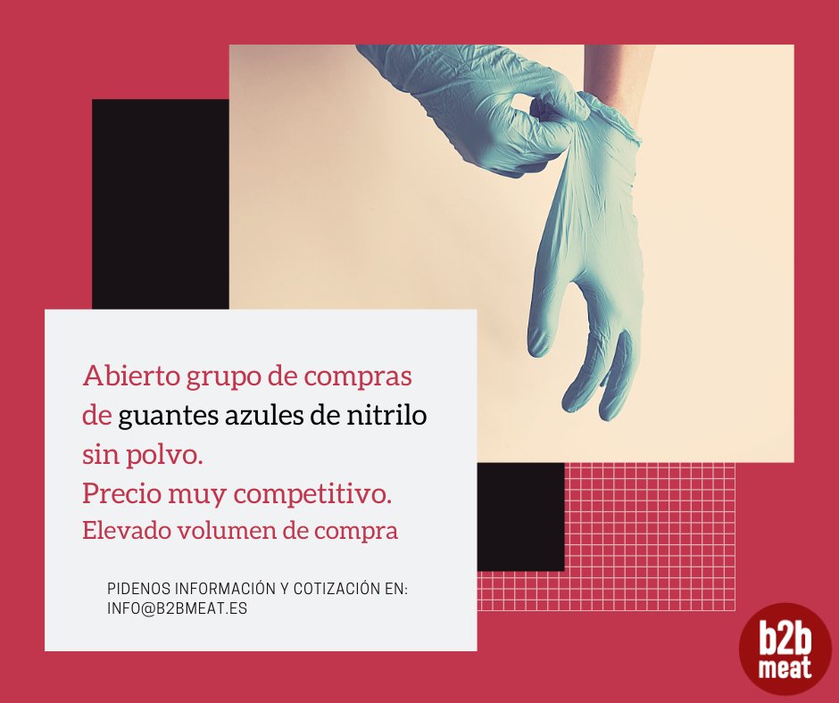 Abierto grupo de compras #guantes de nitrilo azules. #EPIS, #industriaalimentaria
