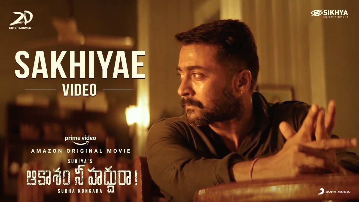 SonyMusicSouth's tweet photo. The moving #NaaluNimisham - #Sakhiyae from #SooraraiPottru - #AakaasamNeeHaddhuRa here for the world to experience !🥺

Hit play!♥️

➡️https://t.co/LV6wspKbxC
➡️https://t.co/BzwsGcWyiv

@Suriya_offl #SudhaKongara @gvprakash @2D_ENTPVTLTD @rajsekarpandian @PrimeVideoIN @sikhyaent https://t.co/q6FKzKrueX