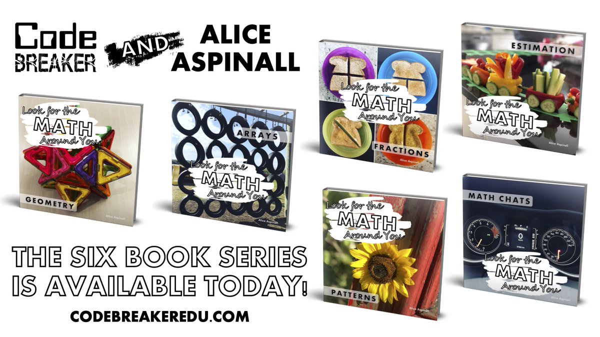 Code Breaker Inc. and <a href="/aliceaspinall/">Alice Aspinall</a> are excited to announce that the 6 book series, Look for the Math Around You, is LIVE TODAY!

Get your copies at codebreakeredu.com

#CodeBreaker