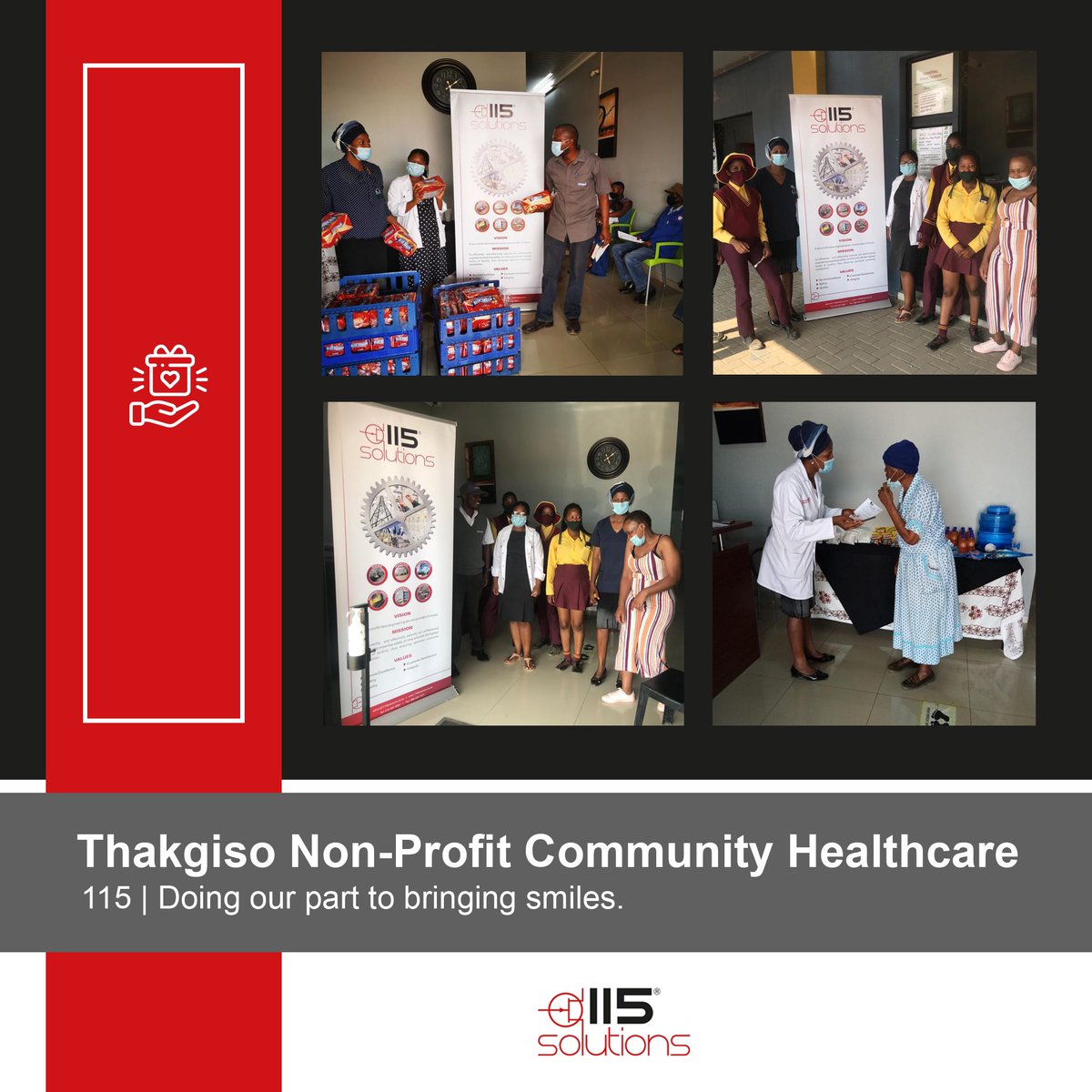 115soIutions's tweet photo. Last week we were fortunate enough to have been part of the Thakgiso Non-Profit Community Healthcare Week in Polokwane. This is part of an annual health initiative, where community members participate in HIV testing, measuring high blood pressure, and breast cancer screenings. https://t.co/AfxRYPXScY