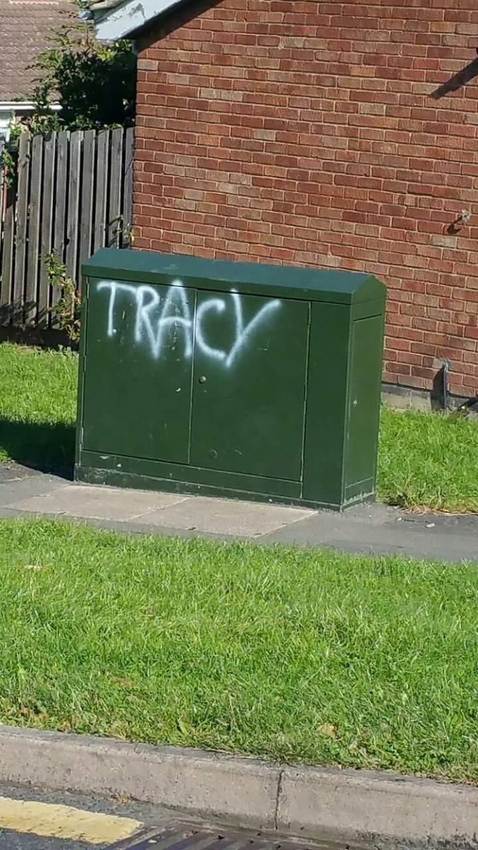MyDoncaster's tweet photo. As Banksy is trending today, we wondered whether any art experts could confirm that this piece in Doncaster could be an original by the elusive artist?
Granted, itโs not his usual style, but the social commentary is ๐ https://t.co/1oXEDSQr2t