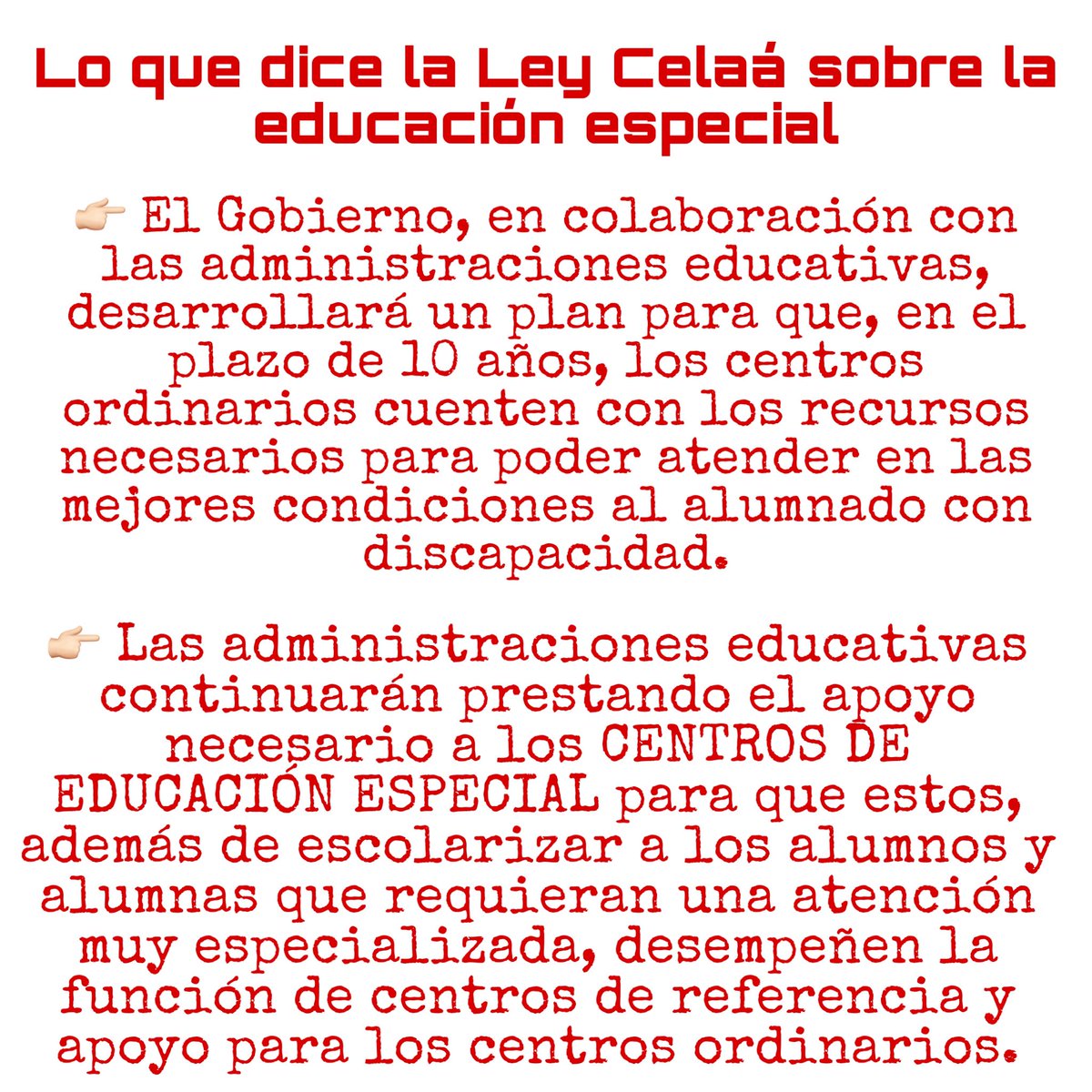 DomingoDguez's tweet photo. 🔴 Lo que decían PP, Cs y Vox en sus programas electorales sobre la Educación Especial y lo que dice la Ley Celaá en dos imágenes https://t.co/cJL5ATudlu