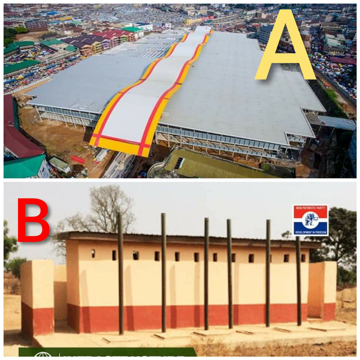 marcusadampah's tweet photo. Breaking News:

If you're voting for the best infrastructure, which of these would you vote for. 
A or B? https://t.co/TwTRZQ1z3n