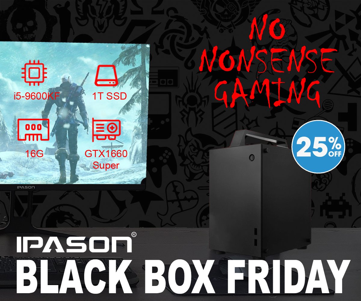 IpasonEurope's tweet photo. #Blackfriday #black #box #gaming #gamingpc #ipason
i5-16G-1T SSD/GTX1660Super Get your BOX on!!!!!
#BLACKBOXFRIDAY https://t.co/cps2fUJa2e