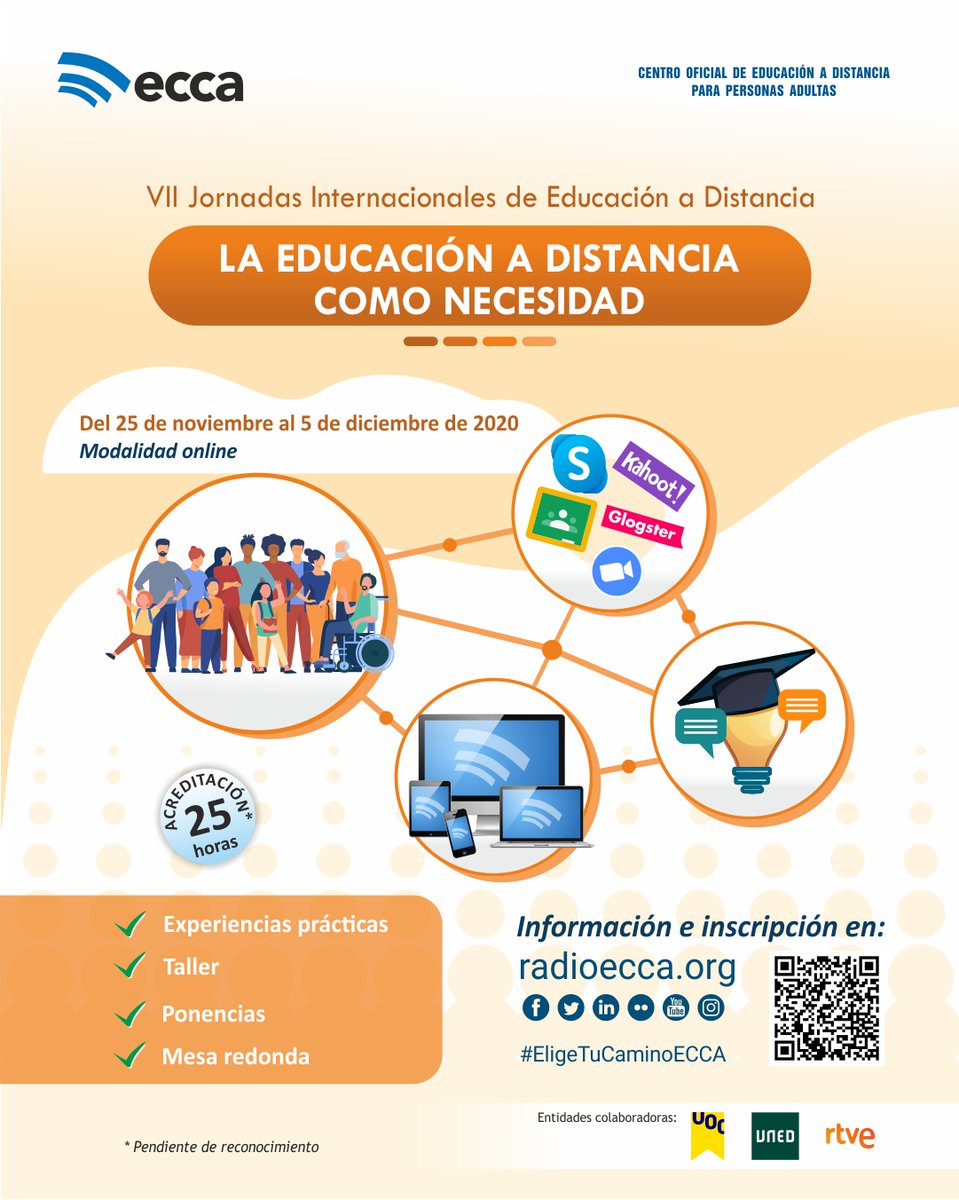 eccaedu's tweet photo. Mañana comenzamos las VII Jornadas de Educación a Distancia de Radio ECCA,  que se celebran hasta el 5 de dic. Conoce las respuestas de más éxito en "La educación a distancia como necesidad".
#ECCA #Educación #JornadasEducaciónECCA #JornadasEducativas
➕https://t.co/OSQyntwFV1 https://t.co/prhjGyl7HF