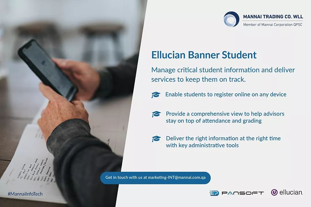 InfotechMannai's tweet photo. Considering moving your institution's #applications to the #Cloud to influence #student and faculty experience? Deliver the modern experience that students expect, with Ellucian Banner.
#Monitor progress | #Advice | #Administer
#Banner #Pansoft #Doha #Qatar #MannaiInfoTech https://t.co/IOnfUzcxYQ