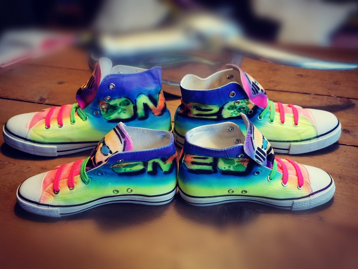 New OMEO hand painted street shoes.