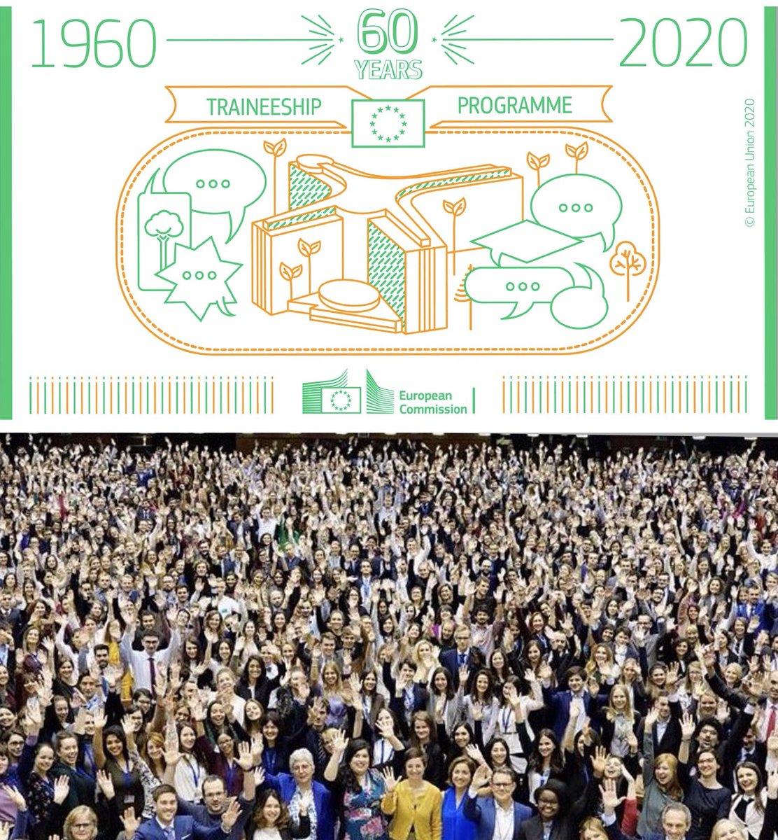 ChristophidouEU's tweet photo. The world’s biggest #traineeship scheme celebrates its 60th anniversary 🎉 

#EUTraineeship started with 3 young Europeans in 1960

Today, 49 000 #EUtrainees have had a chance to work for #EU institutions,  share their ideas &amp; talent! https://t.co/WB5RuLZTg5