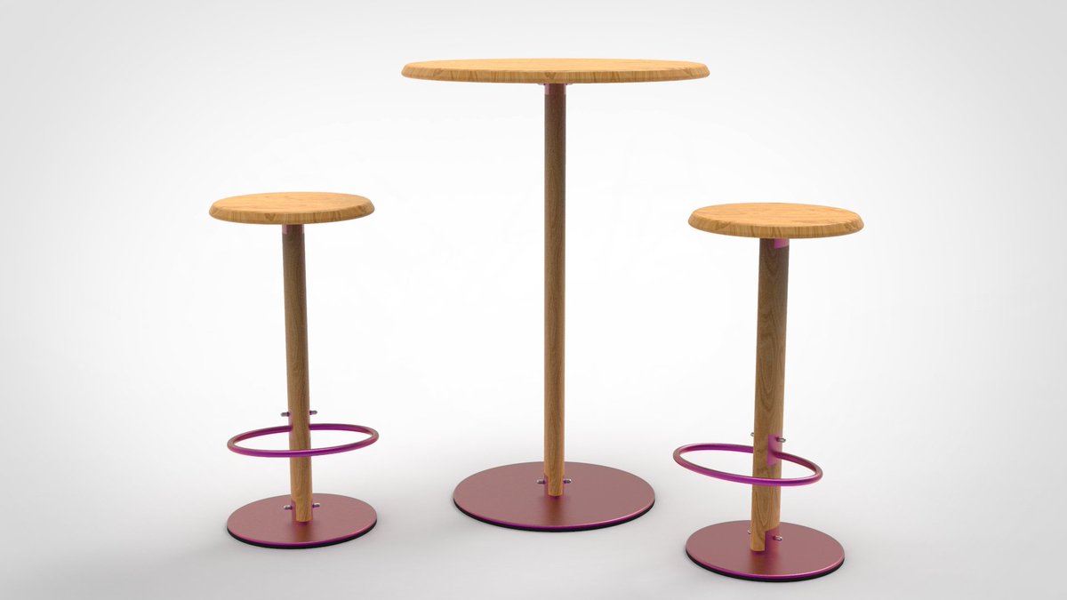 Espideli's tweet photo. Conjunto formado por dos taburetes y una mesa alta, con un diseño simple, elegante, con aire moderno y una textura cálida gracias a la madera de haya y aluminio anodizado en color rosa. #mesaalta #diseñomobiliario #designinspiration #diseñoproducto #productdesign #stool https://t.co/r2M6fAqLpB