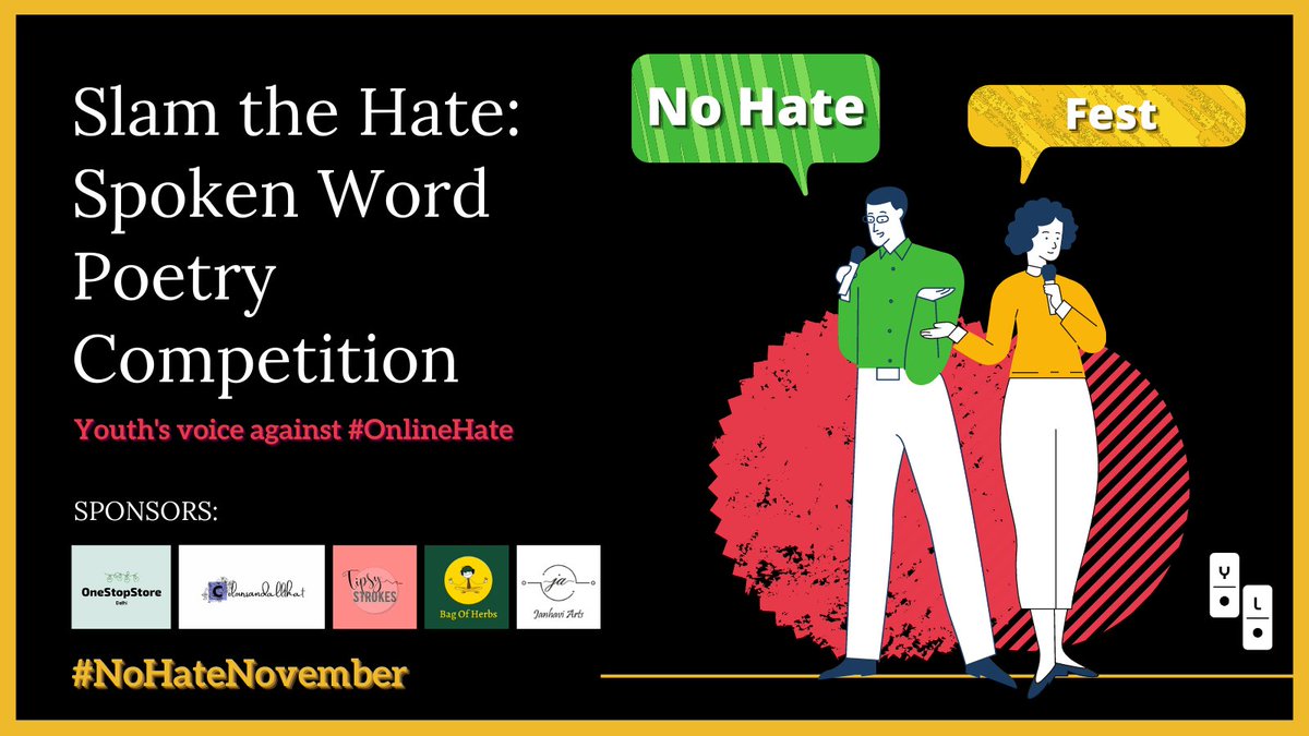 CampaignYolo's tweet photo. Poetry is the art form of changemakers! Be the change and slam the hate with the Spoken Word Poetry Competition at the #NoHateFest 🗣
#OnlineSafety #NoHateNovember https://t.co/RlyEcHHEnq