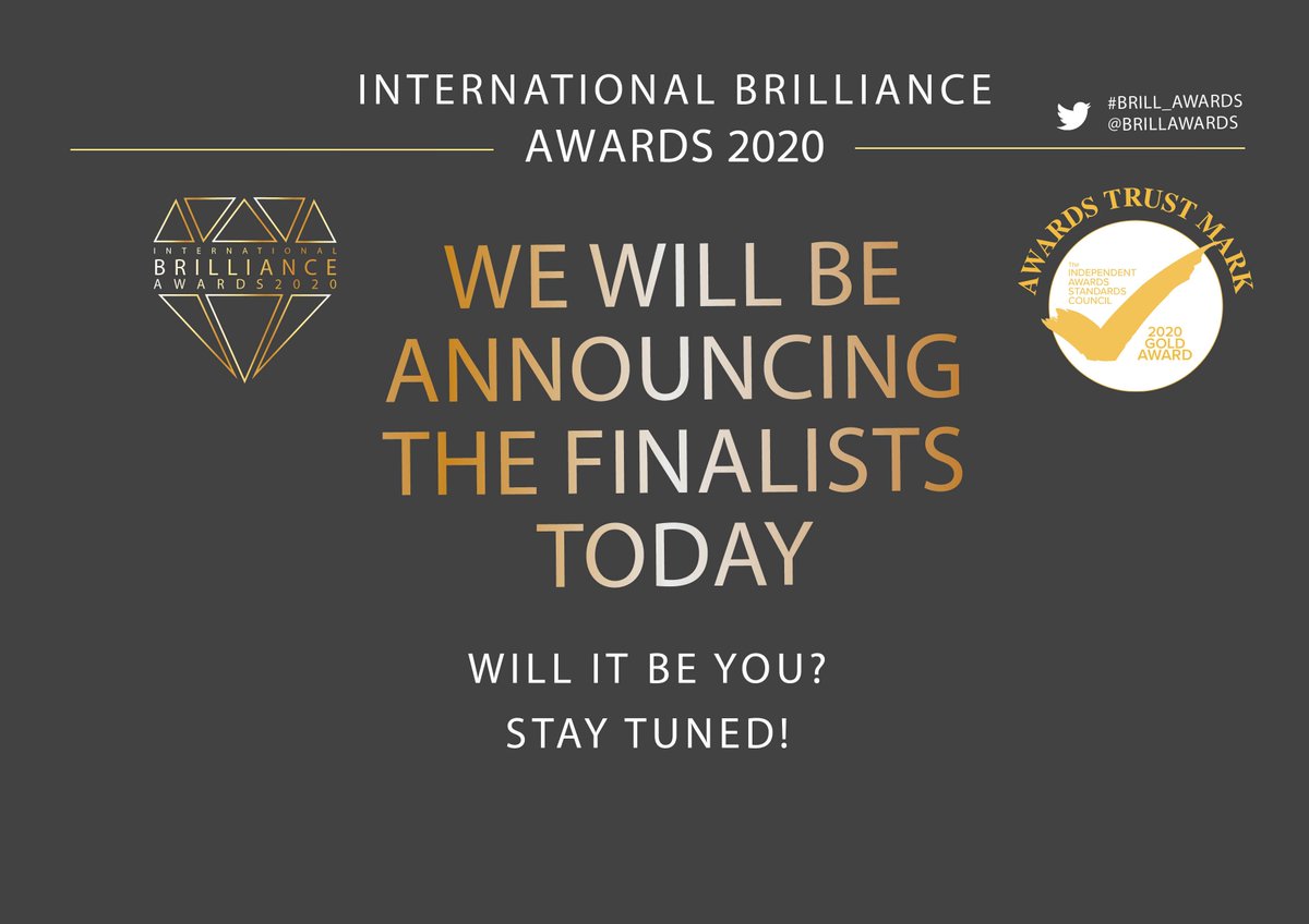 BOC_UK's tweet photo. 💎Today, we will be 
announcing 
the finalists for the International Brilliance Awards 2020. 👏Congratulations to all entrants that have made it this far.  
 💫Will it be you? 
❗️Stay Tuned! 
#Awards #BOCAwards #Brill_Awards #HR_Brill #IC_Brill #MPR_Brill #Business_Brill https://t.co/DXnIG6Hnkv