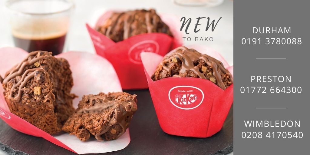 NEW to BAKO this month! The must-have Muffin made with KITKAT® A soft and delicious top quality muffin with the great KITKAT® taste, filled with milk chocolate, richly covered with KITKAT® topping. #Haveabreak #musthavemuffin bako.co.uk