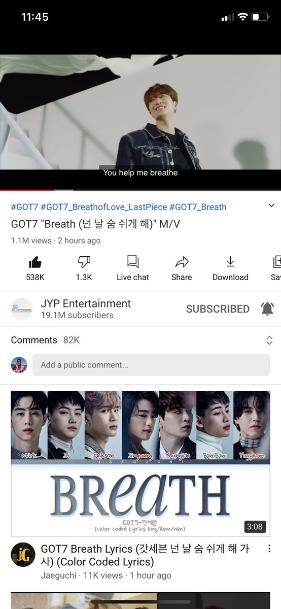 LilMikeZz1's tweet photo. 1 Milly!!! I’ve not been able to stop streaming and I know I’m not the only one! Such a bop🔥🔥🔥
https://t.co/WuWMDM8duj

@GOT7Official 
#BREATHOFLOVE 
#GOT7_Breath 
#GOT7 
#GOT7_LastPiece https://t.co/XtLexApp2X