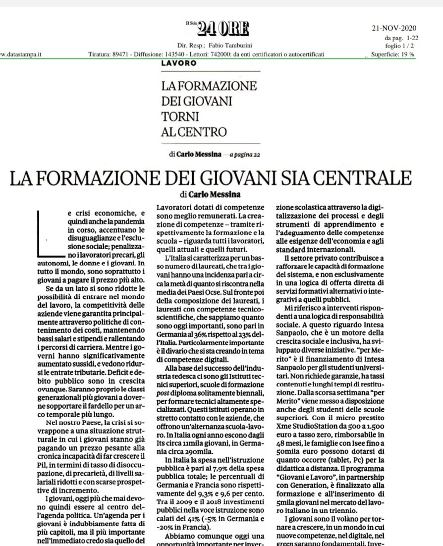 franciungaro's tweet photo. Nel nostro Paese oggi i #giovani stanno già pagando il prezzo pesante in termini di #occupazione e precarietà.
Mentre proprio ora dovrebbero essere al #centro dell'agenda politica, che punti nell'immediato al #sistema #formativo il più possibile #personalizzato https://t.co/DSEwD2WwSs