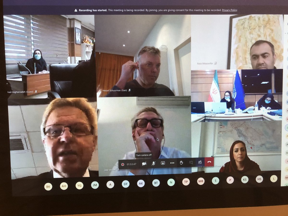 AgroTeheran's tweet photo. Now happening! WEF nexus webinar with high level officials in Iran, including speeches of Guido Landheer #minlnv and Jaap Bond of #Topsector TU! https://t.co/laSyqceX85