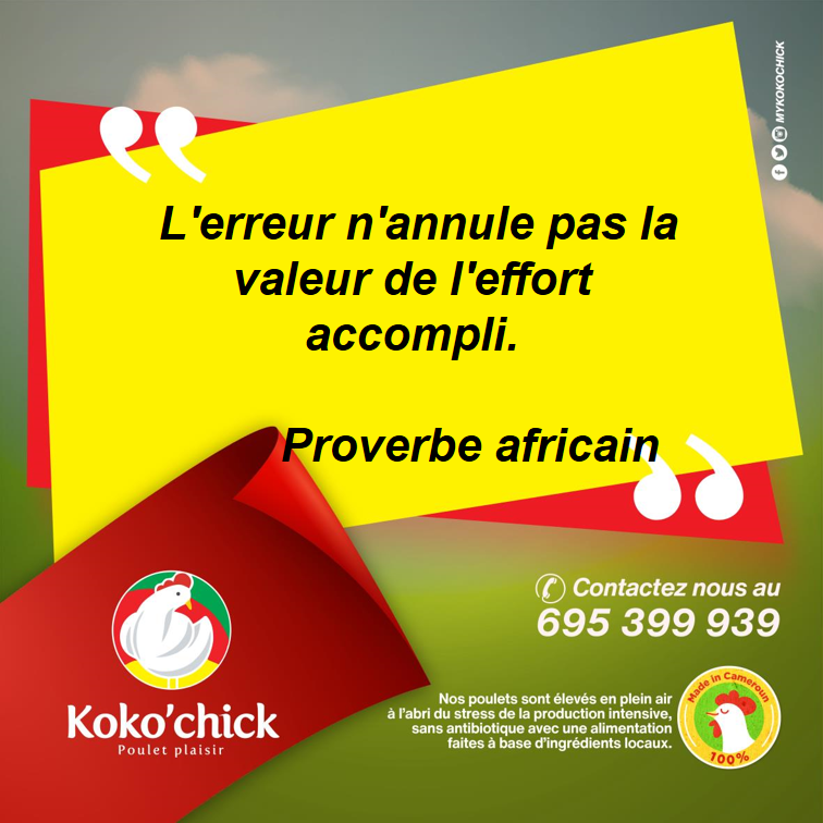 L'erreur n'annule pas la valeur de l'effort accompli. 

Proverbe africain
#KokoChick
#Pouletplaisir