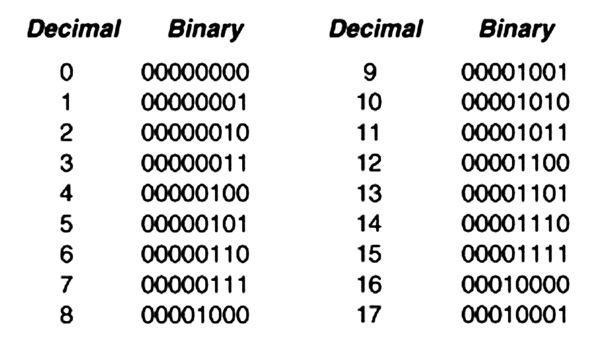 What is 00000000 in binary?
