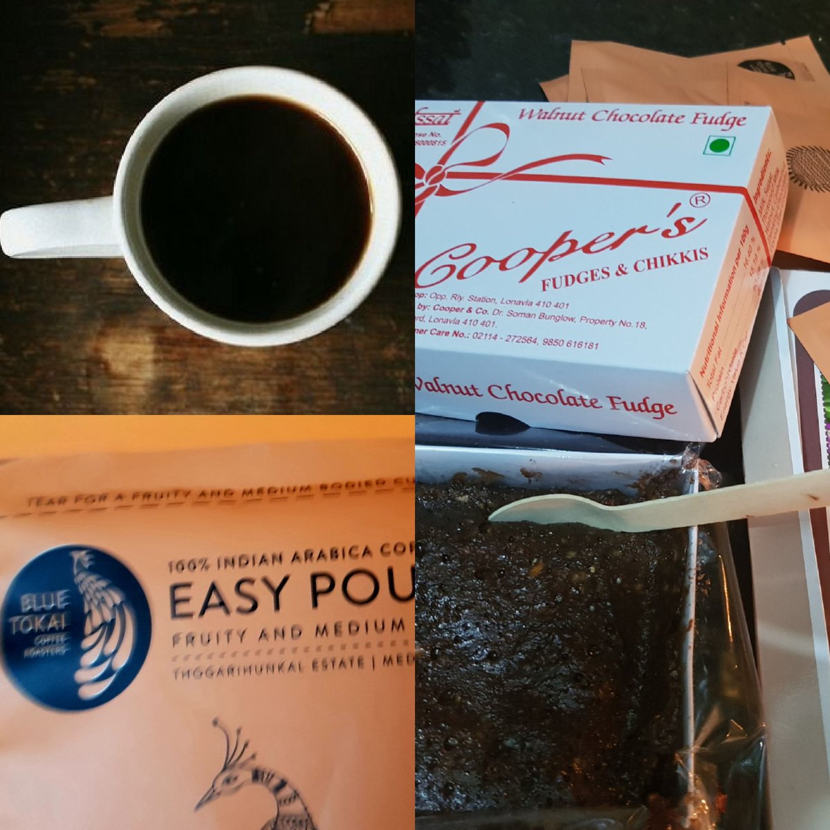 mamtabhatt's tweet photo. Coopers Fudge and Blue Tokai Coffee feels like Bliss post a hectic day!
#WalnutFudge #BlueTokaiCoffee https://t.co/2BZVF5ugyl