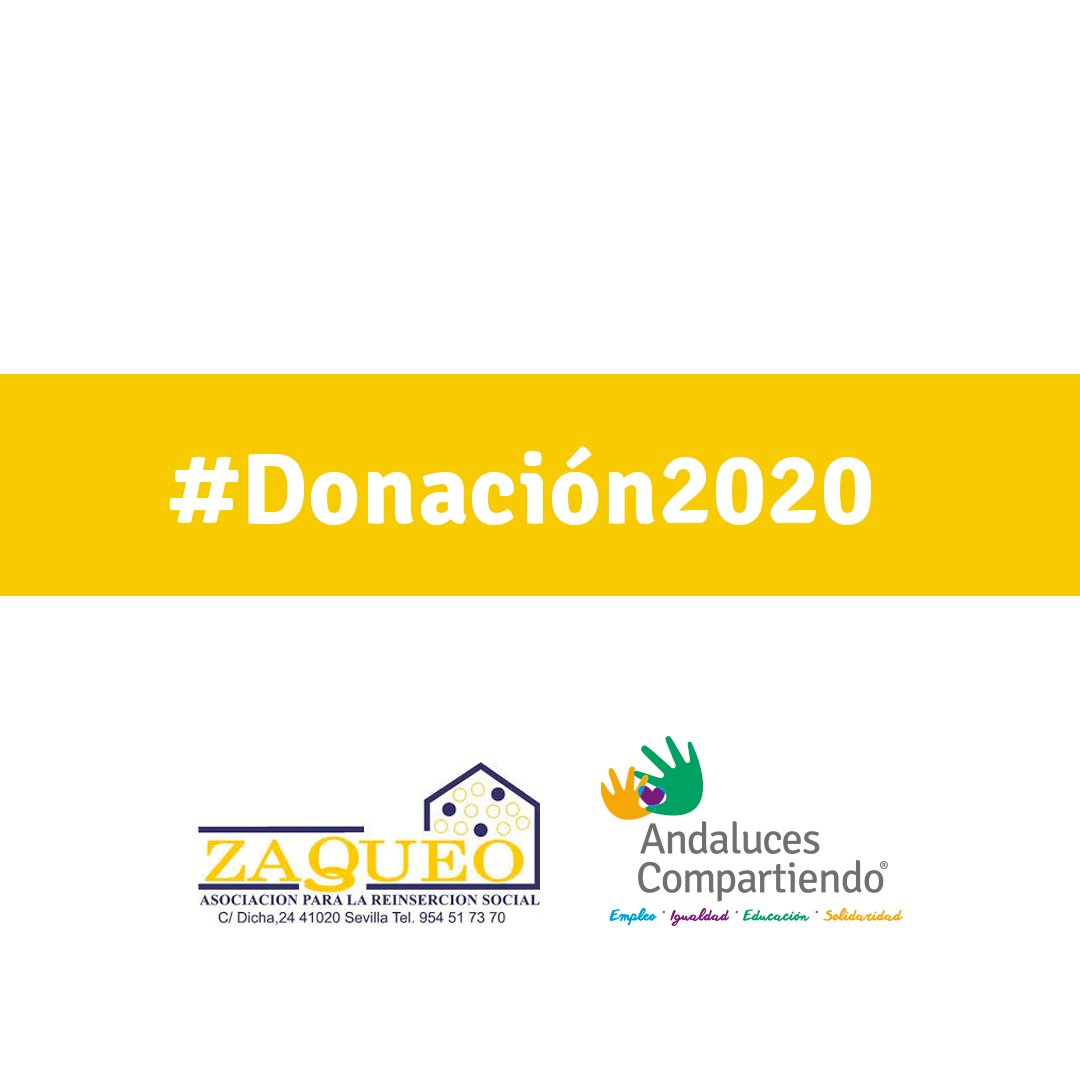¿Conoces a la Asociación Zaqueo?
Ayudan a las personas en su proceso de #reinserción en la sociedad, a través de programas, terapias o formación académica. 🙂
Es otra de las entidades beneficiarias de nuestra #Donación2020

#AndalucesCompartiendo #donacion #AsociacionZaqueo