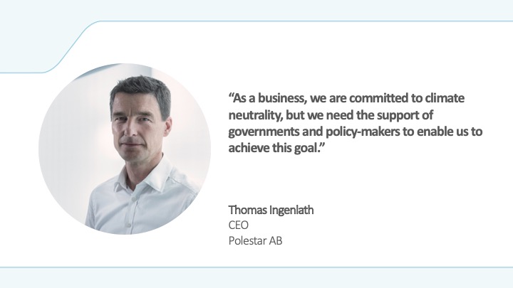 PolestarCars's tweet photo. #Polestar CEO Thomas Ingenlath is one of the signatories of the CEO 2030 letter, which calls for EU heads of state to agree on a 2030 emissions reduction target of at least 55%. Visit the @ClimateCLG page to learn more: https://t.co/CVr5PxxEL0 https://t.co/TQn7oHxaMz