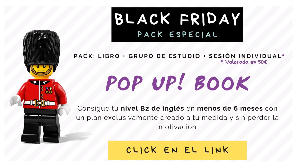 PopUpEngC's tweet image. En Pop Up! English ha empezado el #BlackFriday2020 🥳

Tener el nivel de inglés que estás buscando nunca había estado tan cerca 🇬🇧

Hemos diseñado un plan exclusivamente creado a tu medida y adaptado a tus necesidades 🤓

Conoce más detalles aquí 👇🏼

popupenglish.es/pack1-libro-gr…