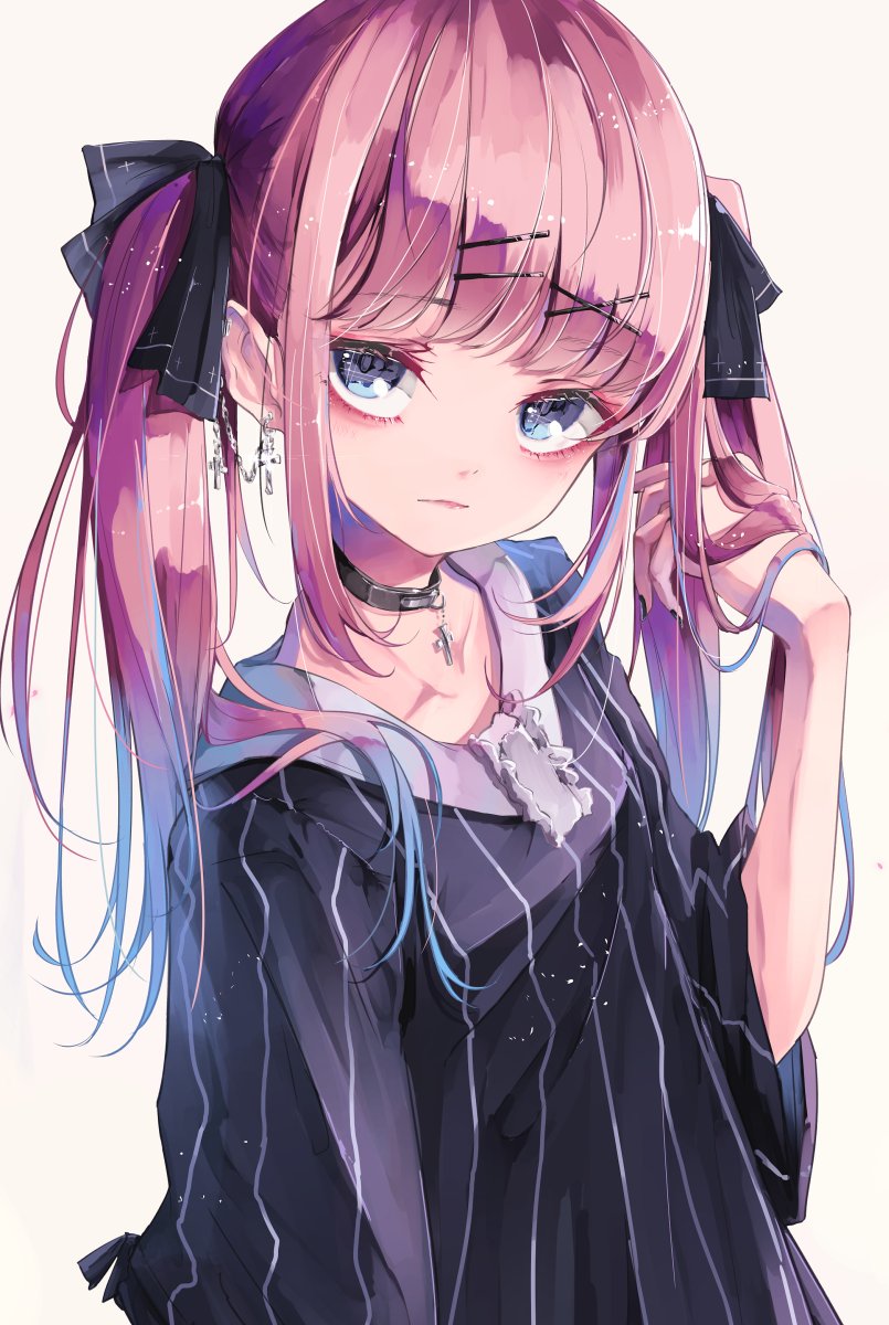 にんにくましまし 線画で髪描き込むのが好き 皆さん線画と塗った後を見せてください